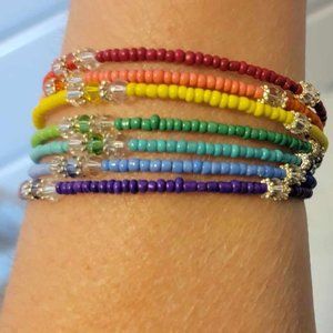 Chakra 7 color Cuff Bracelet handcrafted wire with Austrian crystals